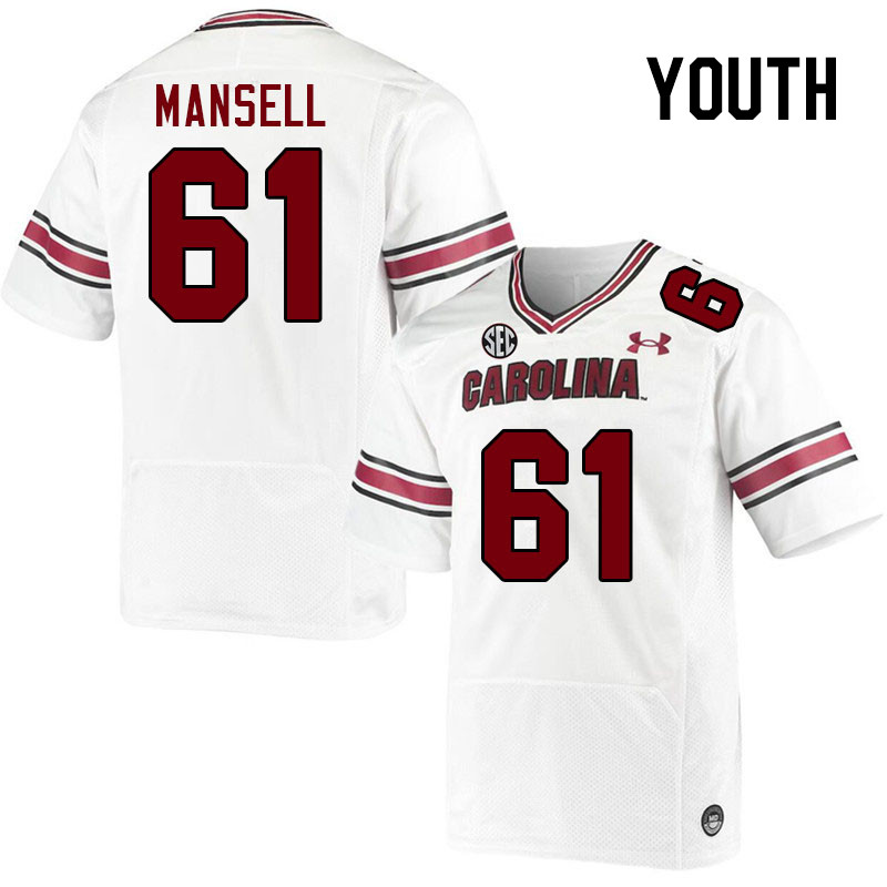 Youth #61 Ni Mansell South Carolina Gamecocks 2023 College Football Jerseys Stitched-White